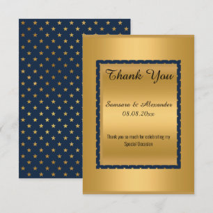 Convite Dourado MARINHO STAR Simples Ocasião Obrigado