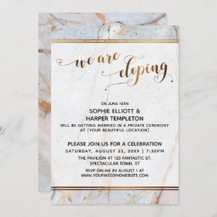 Convite Dourado mármore, nós estamos entupindo a caligrafi