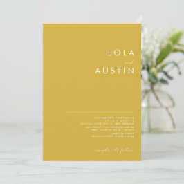 Convite Dourado Minimalista Moderno para Casamento