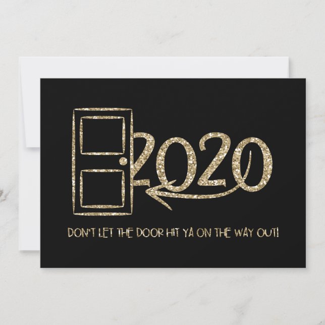 Convite Dourado Não deixe a porta bater na saída! (Frente)