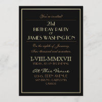 Dourado nos Numerais Negros Romanos| aniversário d