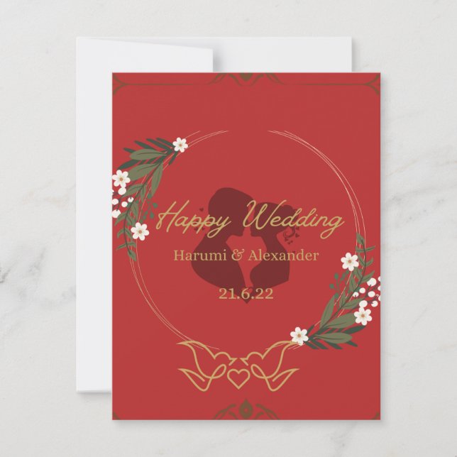 Convite Dourado para Casamento (Frente)