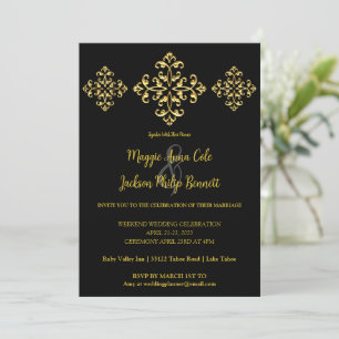 Convite Dourado para Casamento
