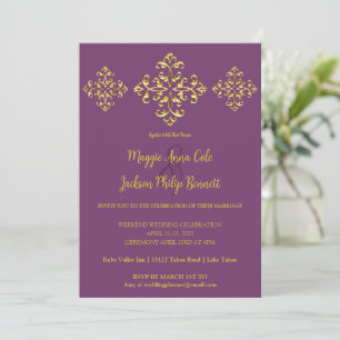 Convite Dourado para Casamento