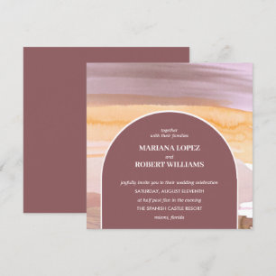 Convite Dourado para Casamento Boêmiano do Arch Te