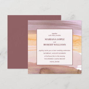 Convite Dourado para Casamento Boêmiano Terracott