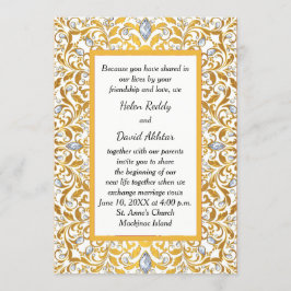 Convite Dourado para Casamento Hindu Indiano