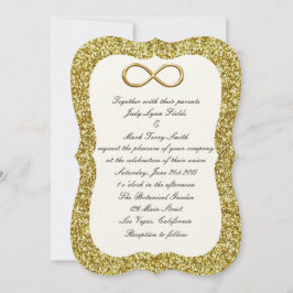 Convite Dourado para Casamento Infinito Dourado co