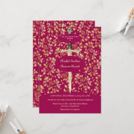 Convite Dourado para Casamento Medieval