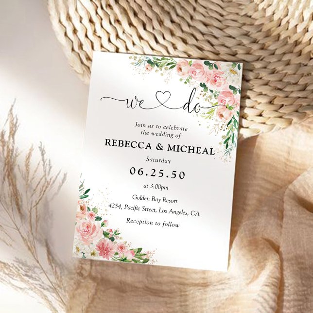 Convite Dourado para Casamento Rosa Rosa Rosa-Rosa (Criador carregado)