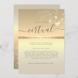Convite Dourado para Casamento Virtual