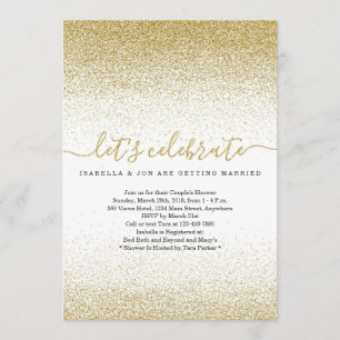 Convite Dourado para Chá de casamento do Casal Gli
