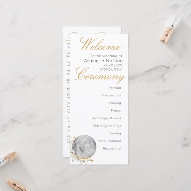 Convite Dourado Para Cores De Água De Flor Selvage (Frente/Verso In Situ)