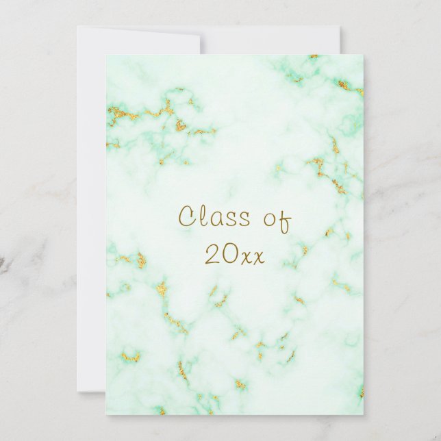 Convite Dourado para Festas de formatura de Marble (Verso)