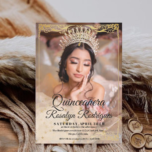 Convite Dourado para Fotografias Brancas de Luxury