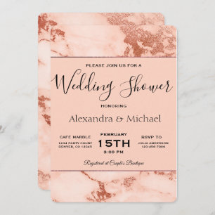 Convite Dourado para mármore do Rosa do Chá do cas