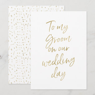 Convite Dourado "Para o meu noivo no dia do nosso casament