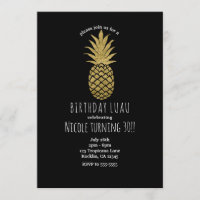 Dourado Pineapple Black Modern Chic Party Tropical
