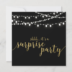 Convite Dourado & Preto   50º Aniversário de Bodas Surpres