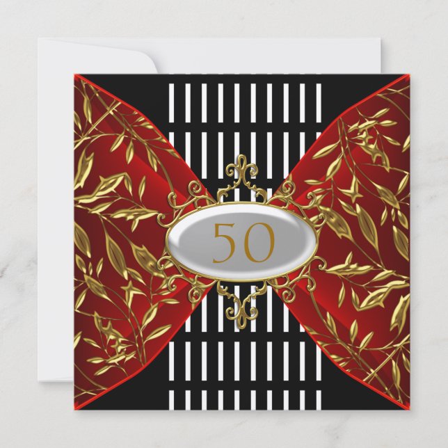 Convite Dourado Preto Aniversário Aniversário (Frente)