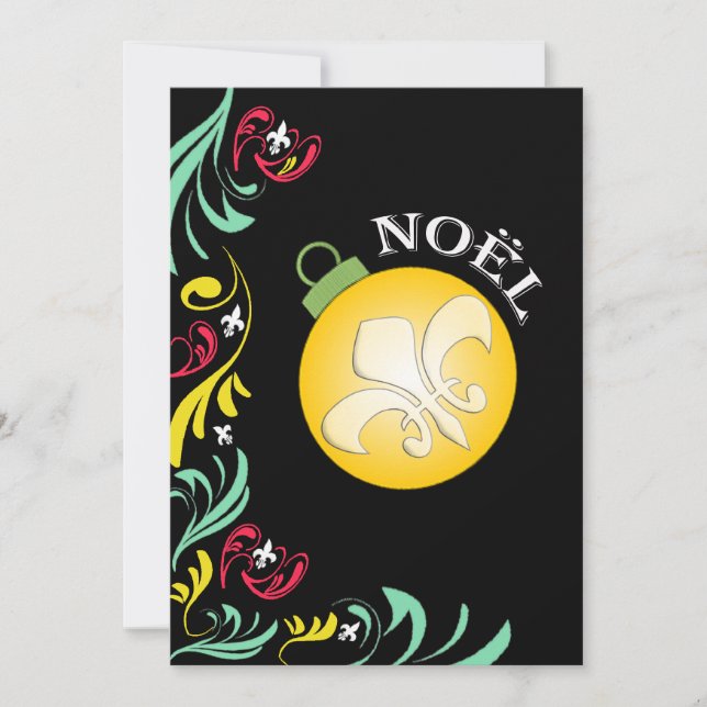 Convite Dourado preto da festa de Natal da flor de (Frente)