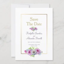Dourado Quadro Dahlia Casamento Floral Salvar a Da