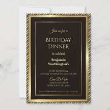 Dourado Quadro Striped 50º Aniversário Jantar Conv