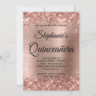 Convite Dourado Rosa Brilho Foil Monograma Requintada Fest