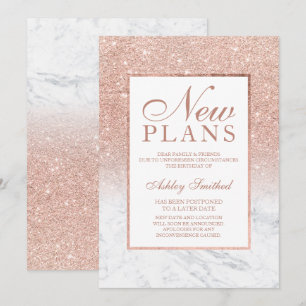 Convite Dourado rosa brilho mármore elegante chique novos 