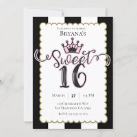 Dourado Rosa Preto Doce 16 Aniversário Festa Listr