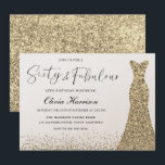 Convite Dourado Shimmer Veste Sessenta e fabuloso aniversá<br><div class="desc">Shimmer Dourado Vestir Sessenta e fabulosa 60ª chamada de aniversário Também disponível como um download digital Variações para o convite e itens correspondentes em nossa loja</div>