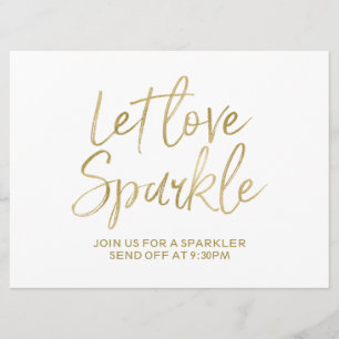 Convite Dourado sinal de "Let love sparkle"