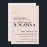 Convite DOURADO STAR moderno Bat Mitzvah cor-de-rosa pálid<br><div class="desc">por kat massard >> https://linktr.ee/simplysweetpaperie <<< Um design de convite moderno e simplesmente clássico para o BAR do seu filho ou BAT MITZVAH TIP :: 1. Para alterar/mover gráficos e fontes e adicionar mais texto - pressione o botão "personalizar". - - - - - - - - - - -...</div>