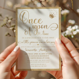 Convite Dourado Uma Vez Em Um Chá de fraldas Da Time Princ