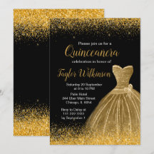 Dourado Vestido Faux Glitter Quinceanera
