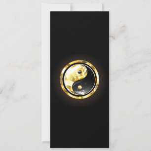 Convite Dourado Yin Yang a preto