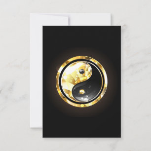 Convite Dourado Yin Yang a preto