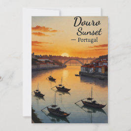 Convite Douro Sunset Portugal Travel Art Invitation – Port