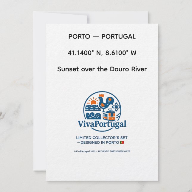 Convite Douro Sunset Portugal Travel Art Invitation – Port (Verso)