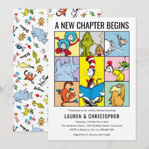 Convite Doutor Seuss Novo Capítulo Começa Chuveiro de Bebê