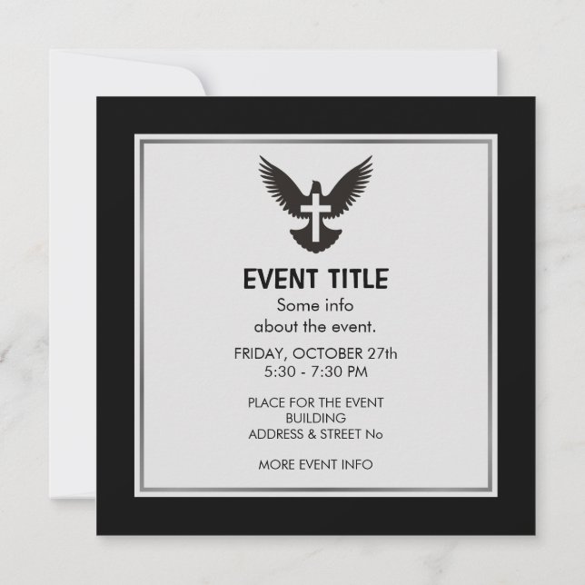 Convite Dove com Cruz (Verso)