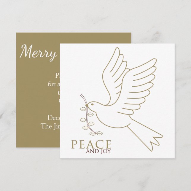 Convite Dove of peace (Frente/Verso)