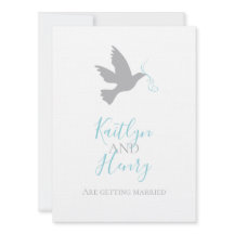 Dove simples de cinza com casamento de fita azul a