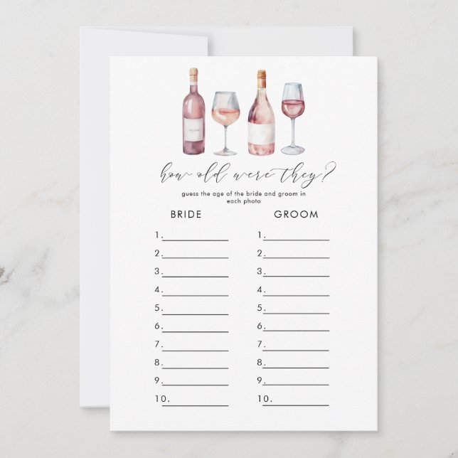 Convite Download digital do Vino Antes do Vows Bridal Game (Frente)