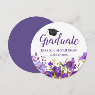 Convite (download digital) Graduação Violet Purple Floral