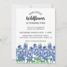 Convite Download do Bluebonnet Birthday Texas Flower