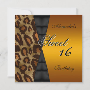 Convite Doze Anos 16º Selvagem Preto Dourado Amarelo