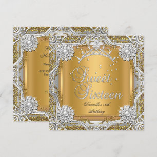 Convite Doze Anos Aniversário Festa Dourado Prata