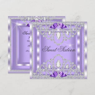 Convite Doze Anos Dezesseis Roxo Prata Diamante Festa 3I