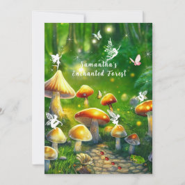Convite Doze Anos Encantados Cogumelos Floresta Fadas